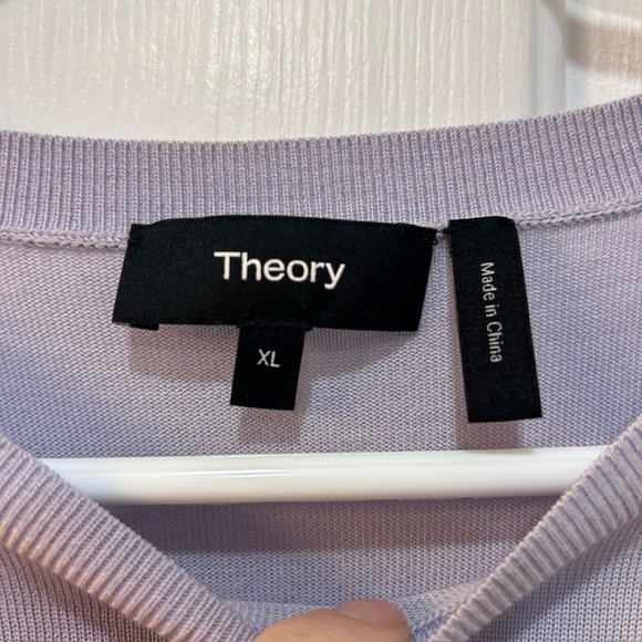 Theory Crewneck Sweater Regal Blue Women Sz XL Luxury Cottage Academia Vacation - Picture 3 of 9